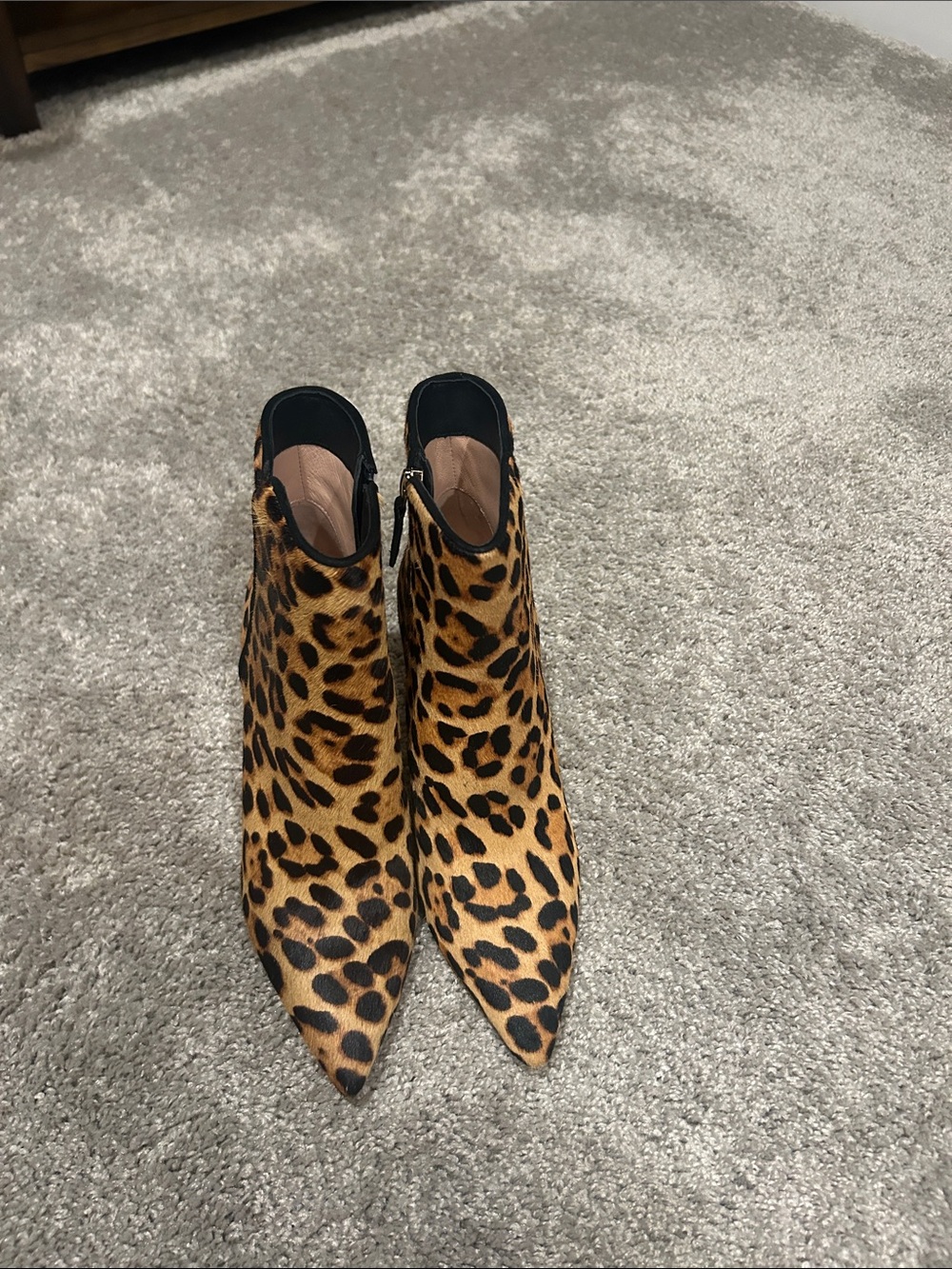 J. Crew Leopard-Print Pointed Toe Ankle Boots - Brown/Black